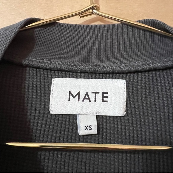 Mate The Label | Organic Thermal Crew Neck Shirt Pullover Top Charcoal Size XS - Picture 3 of 10